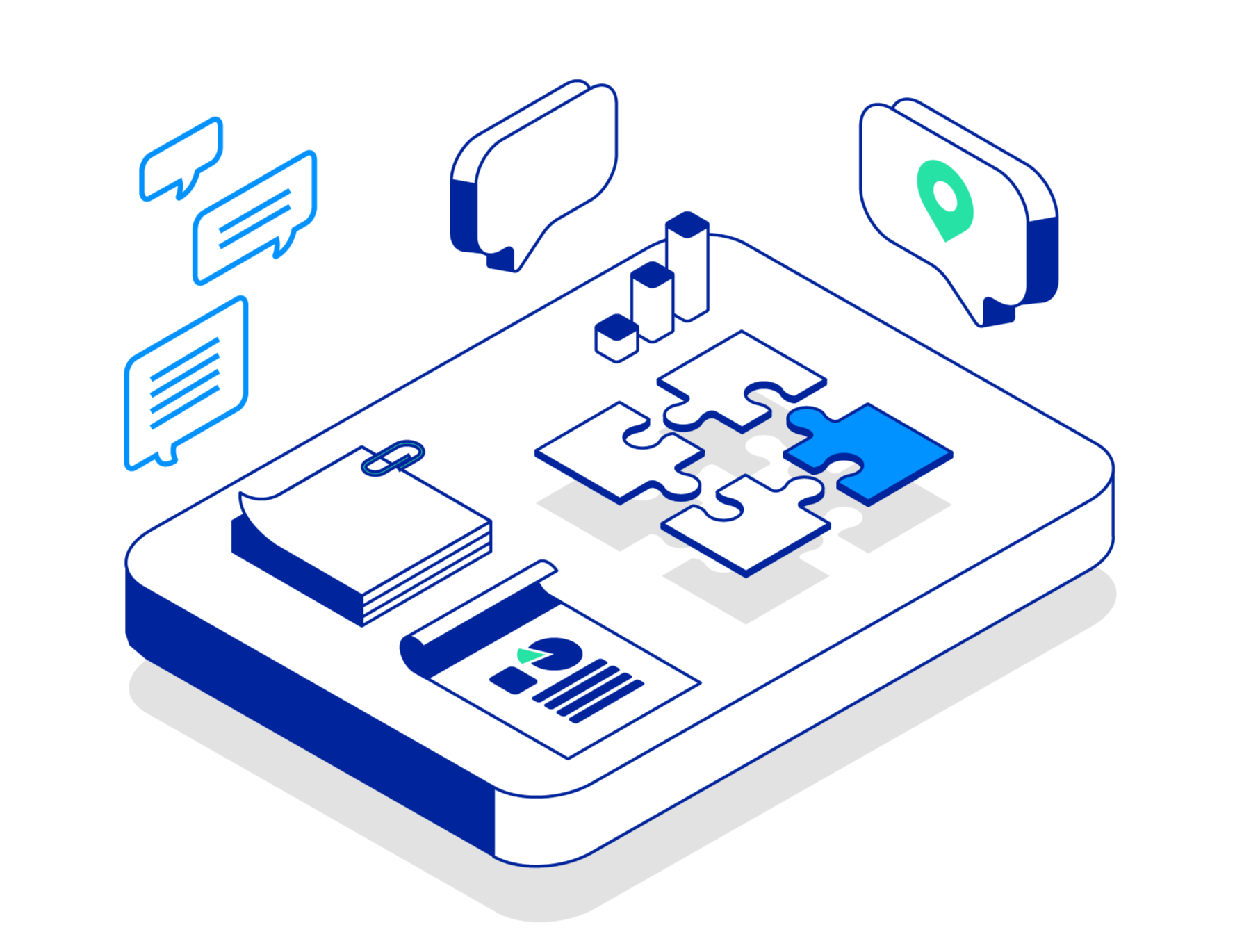 Various office table elements